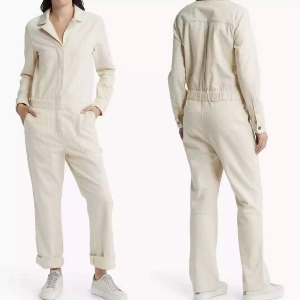 Faherty Cream Utility Jumpsuit